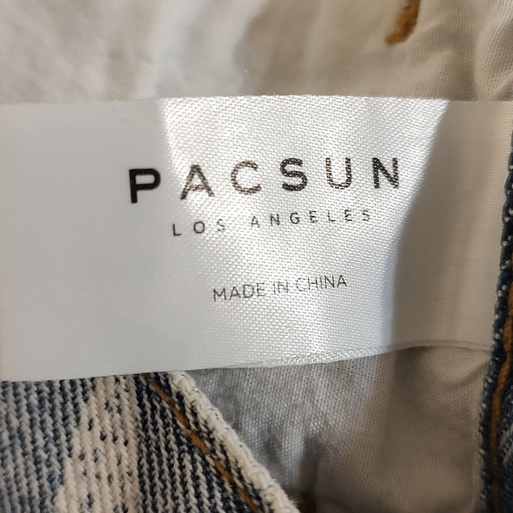 Pacsun Ultra High Rise Slim Button Fly Butterfly Theme Blue Jeans Size 26 - Picture 6 of 8